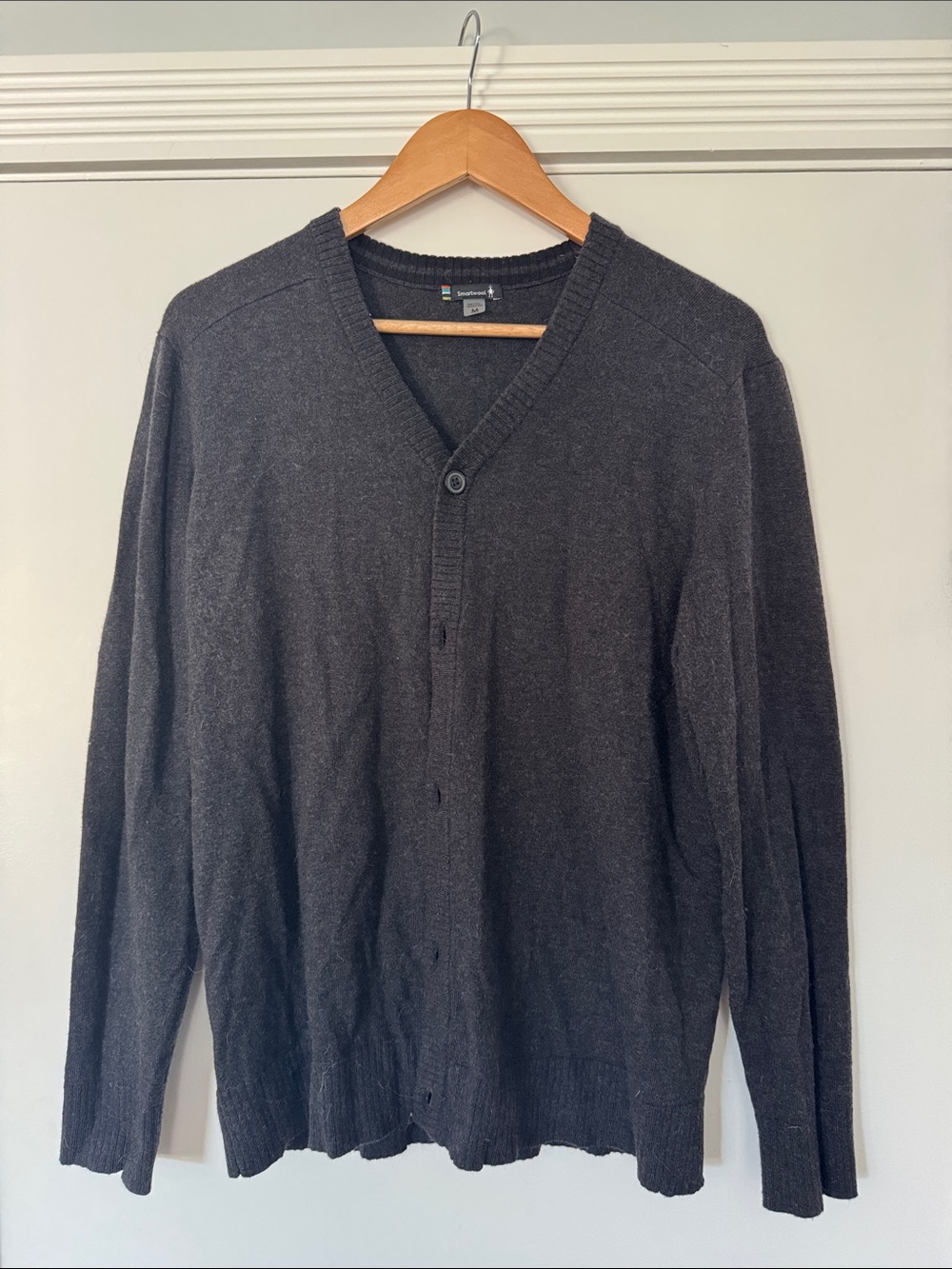 Smartwool Men's Charcoal V-Neck Button-Up Cardigan